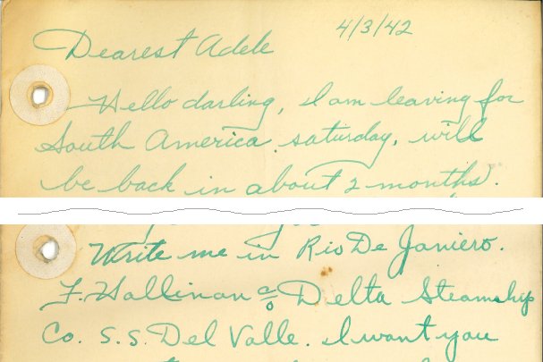 Excerpt from letter from Francis Hallinan to Adele Boutet, 3 April 1942